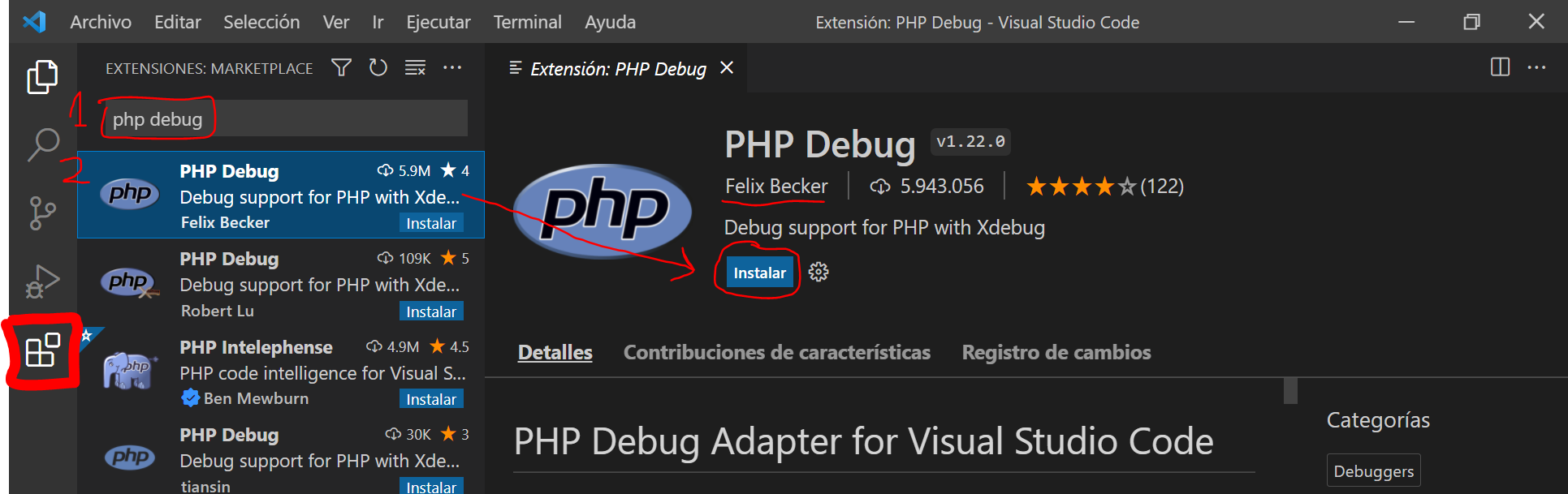 Instalando PHP Debug
